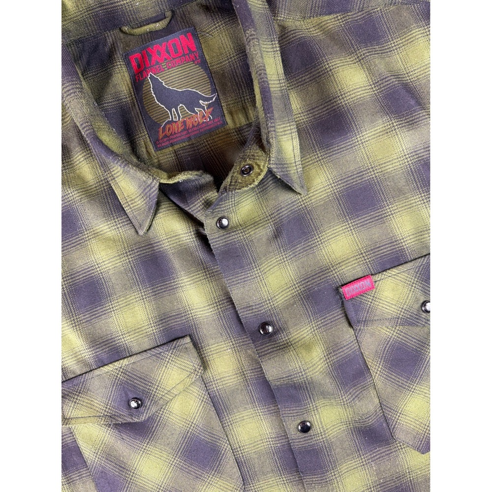 Dixxon Flannel Company Lone Wolf Shirt Mens 4X Green Black Plaid Long Sleeve